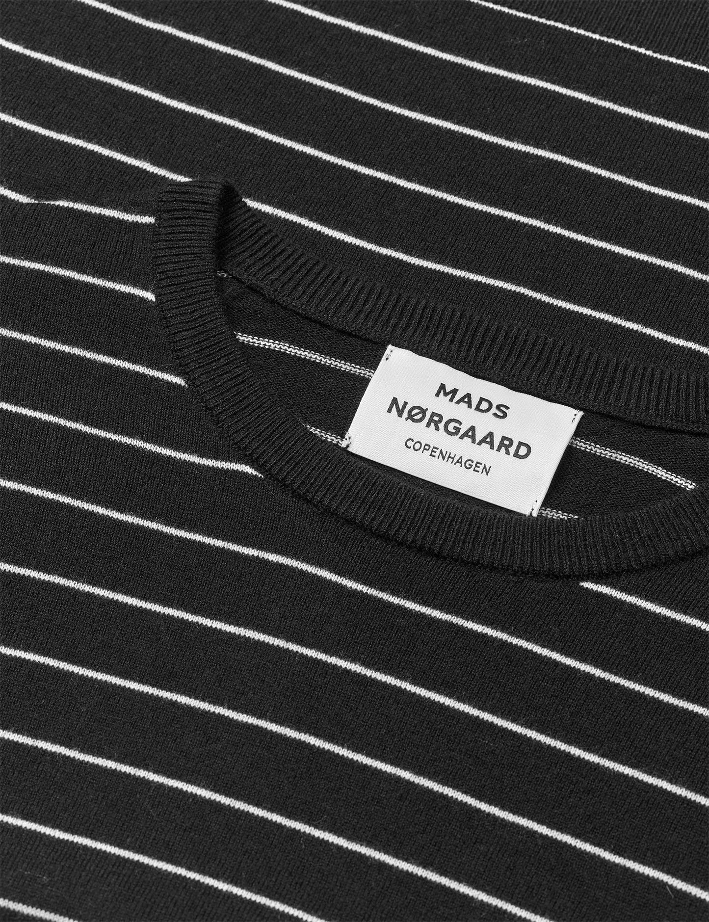 Fine Merino Emma Stripe Knit, Black/Vanilla Ice