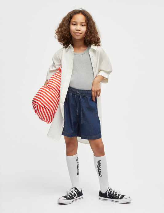 Air Denim Pio Shorts, Mid Blue Denim