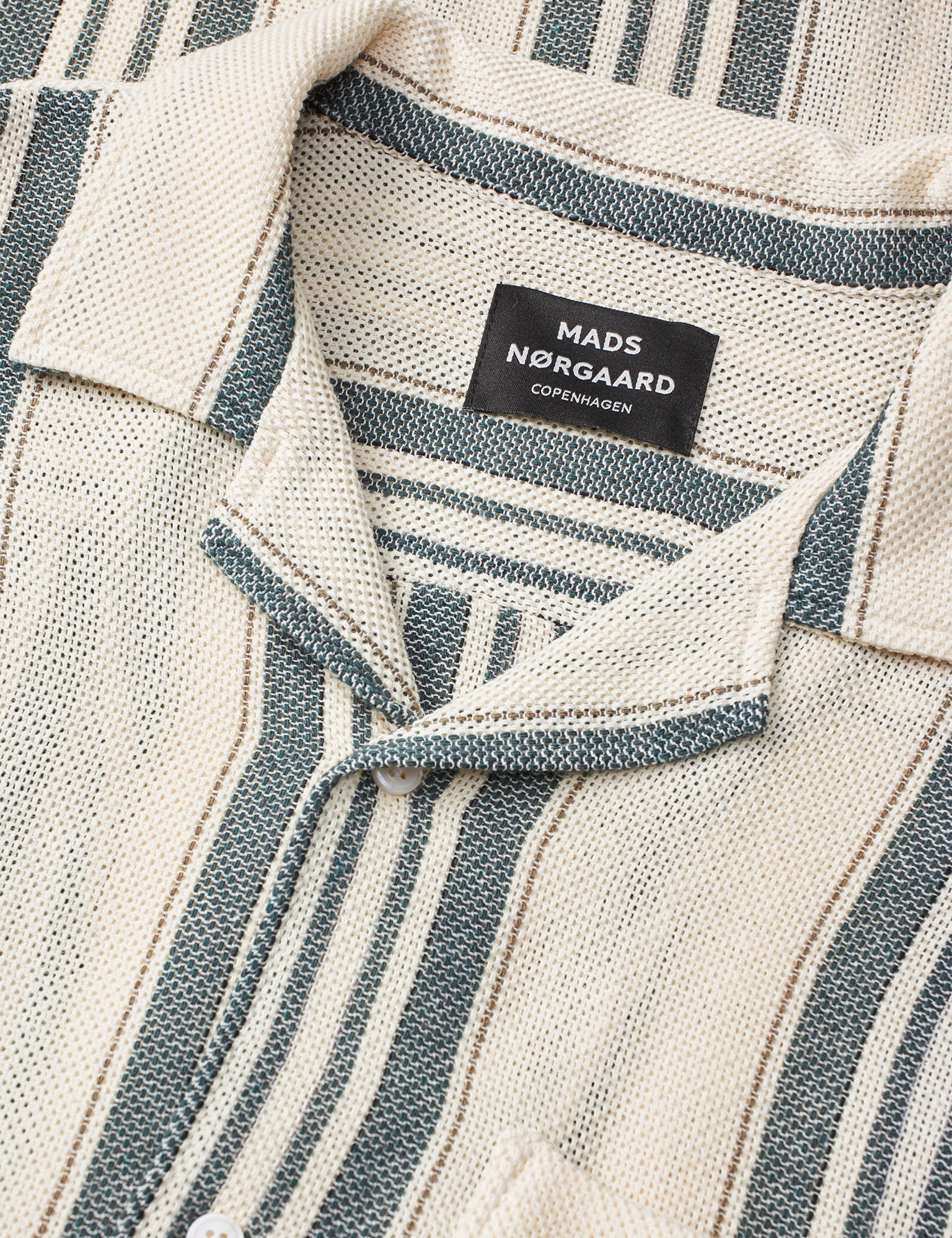 Weave Mesh Kenji Shirt SS, Vanilla Ice/Deep Sea Stripe – MADS