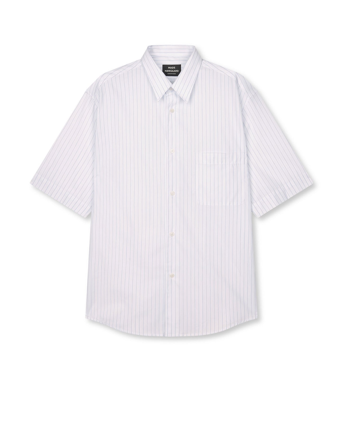 Cotton Soft Oskar Shirt SS, White/Bright Cobalt Stripe