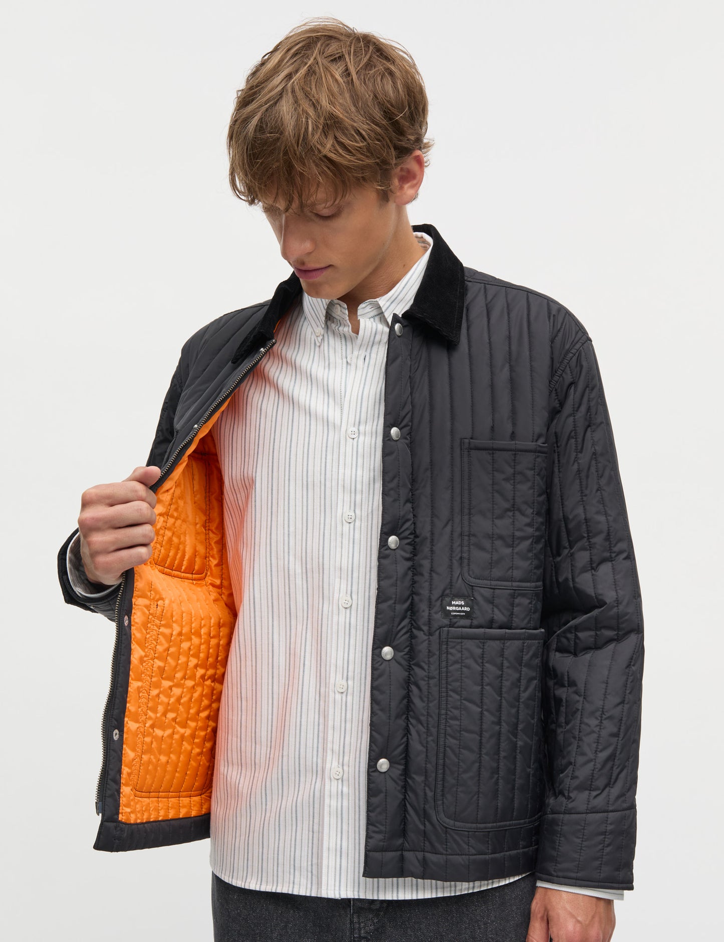 Quilt Chore Jacket, Black