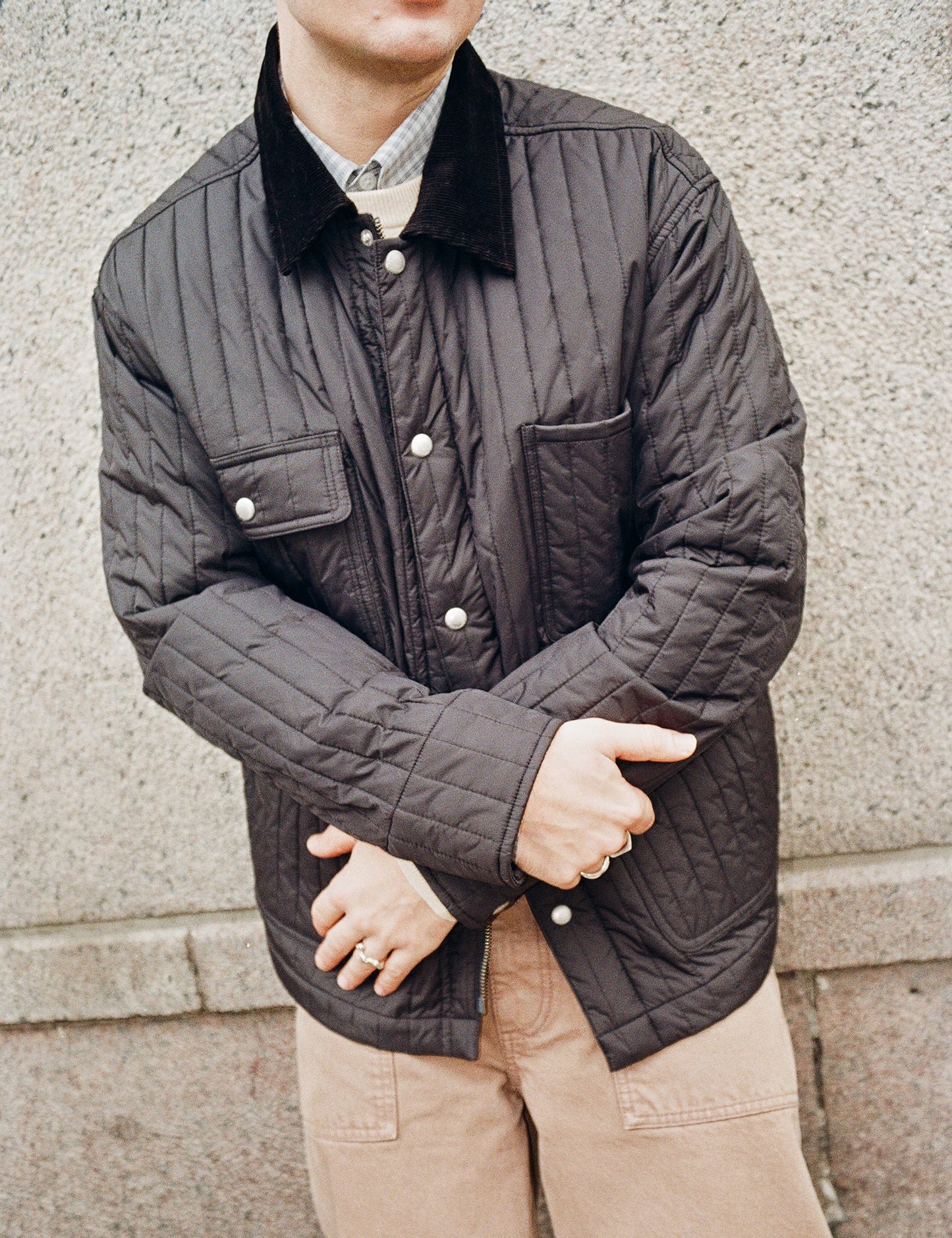 Quilt Chore Jacket, Black