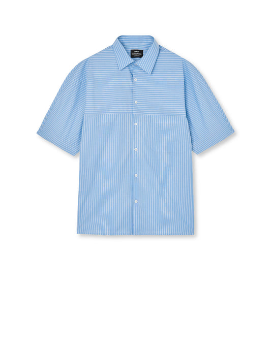 Prime Cotton Poplin Breuer Shirt, White/Bright Cobalt Stripe
