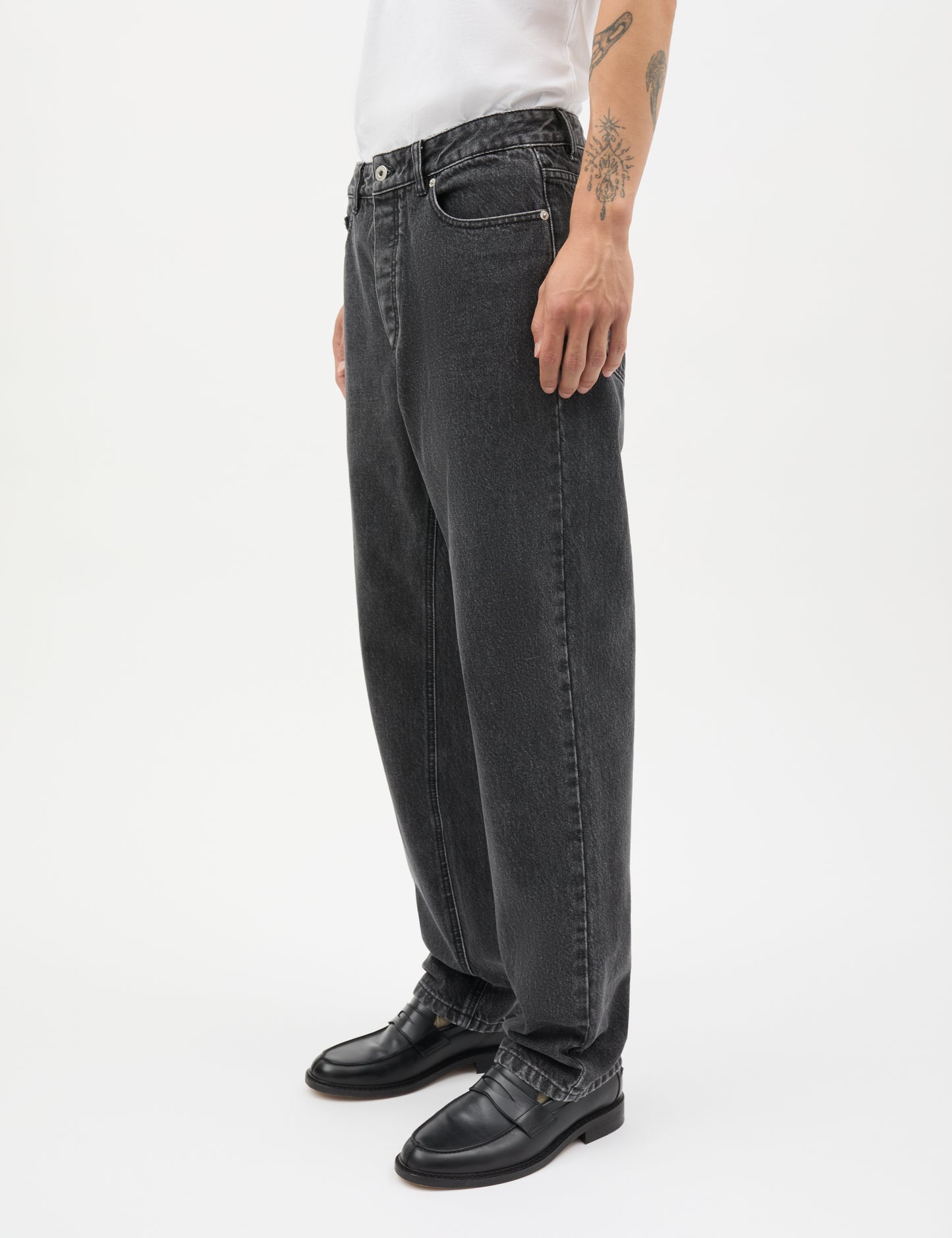 Arizona Black Denim Coen Jeans, Black Grey Stone Wash
