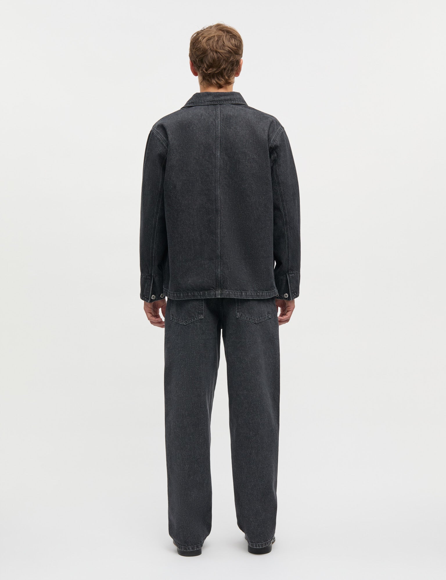 Arizona Black Denim Chore Jacket, Black Grey Stone Wash – MADS