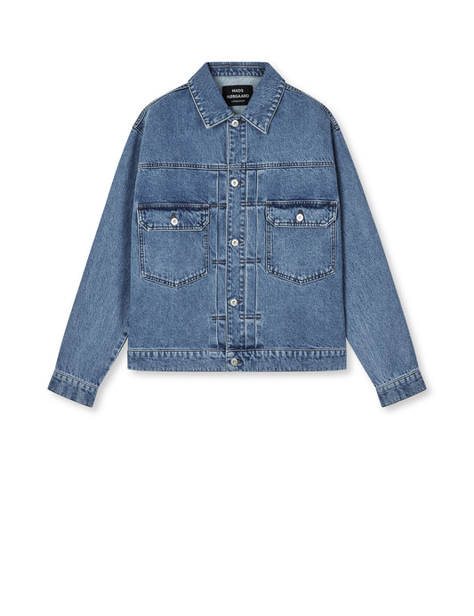 Arizona Denim Trucker Jacket, Mid Blue Stone Wash