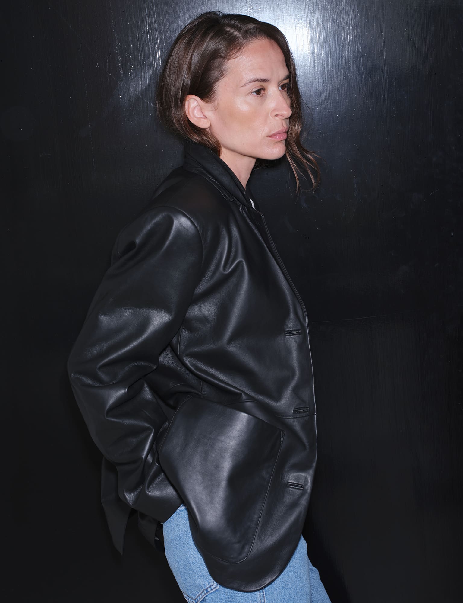Shiny Leather Lesley Blazer, Black – MADS NØRGAARD – COPENHAGEN