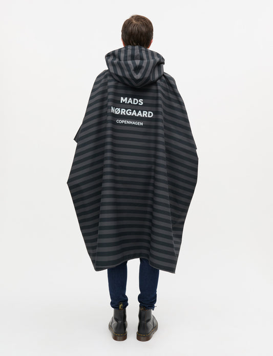 Rainy Scape Cape, Stripe AOP/Black