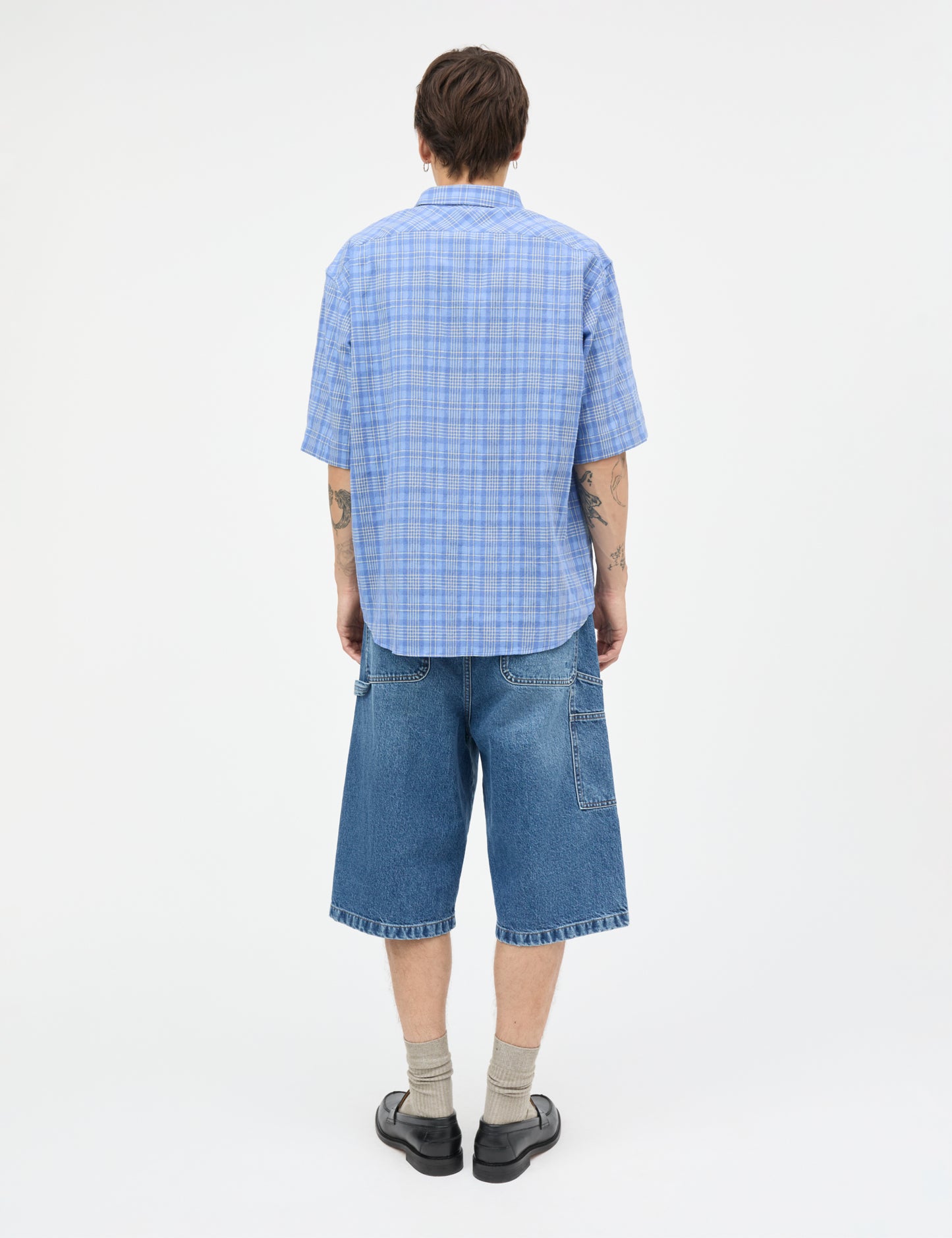 Arizona Denim James Shorts, Mid Blue Stone Wash