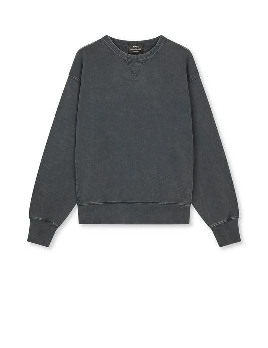 Compact Cotton Crew Sweat, Black