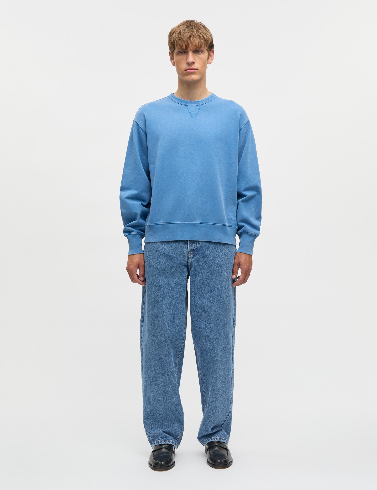 Compact Cotton Crew Sweat, Bright Cobalt – MADS NØRGAARD – COPENHAGEN