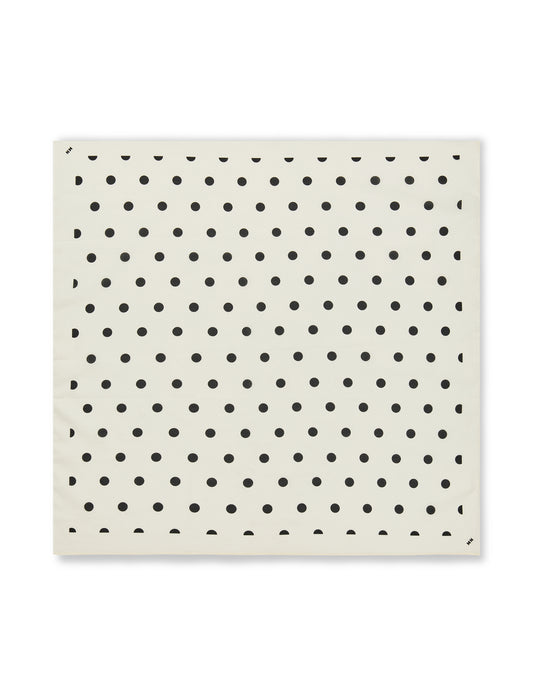 Soft Cotton Self Dot Scarf, Dot AOP/Black