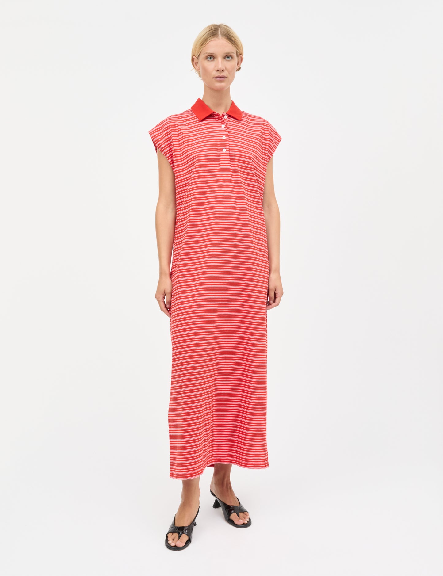 Light Terry Polly Dress, Fiery Red/Fairy Tale/Vanilla I