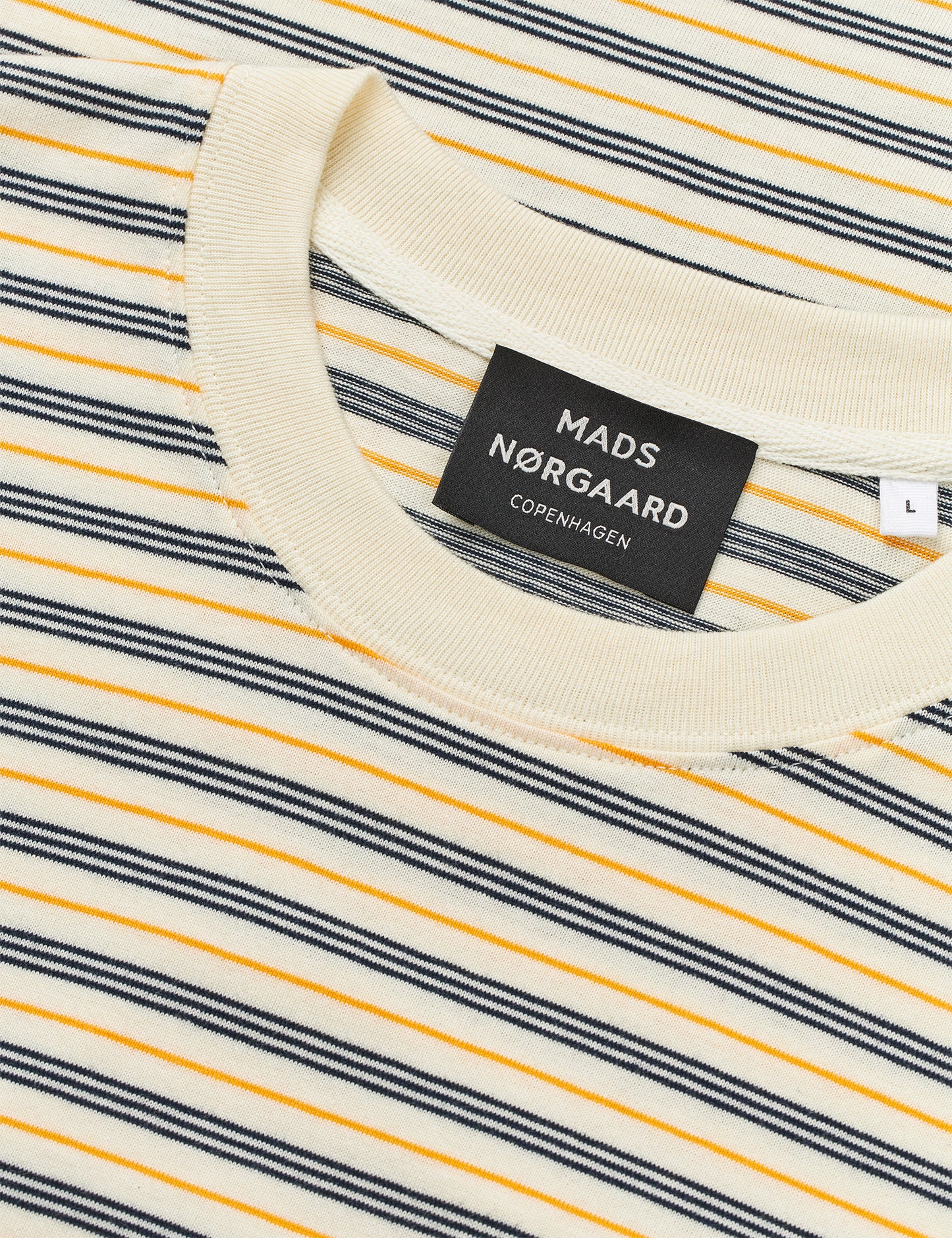 Cotton Jersey Stripe Frode Tee LS, Vanilla Ice/Sky Captain/Zinnia