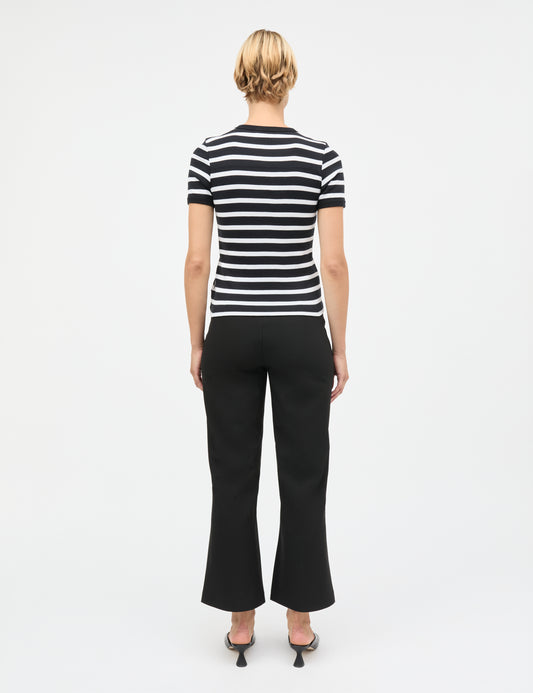 Grace Jersey Stripe June Tee, Black/White