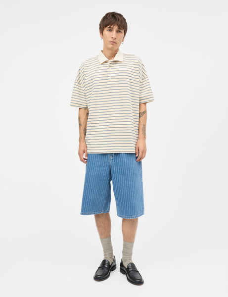 Light Terry Polo SS ST Tee, Vanilla Ice/Sky Captain/Zinnia – MADS