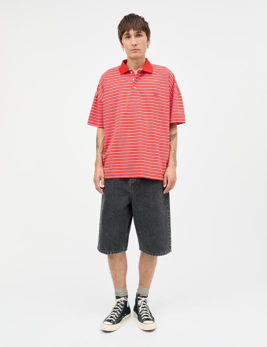 Light Terry Polo SS ST  Tee, Fiery Red/Fairy Tale/Vanilla I
