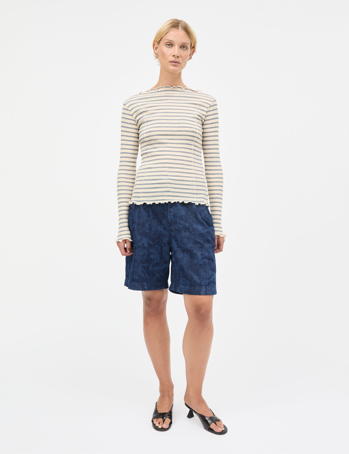 2x2 Cotton Stripe Siri Top, Vanilla Ice/Sky Captain/Zinnia
