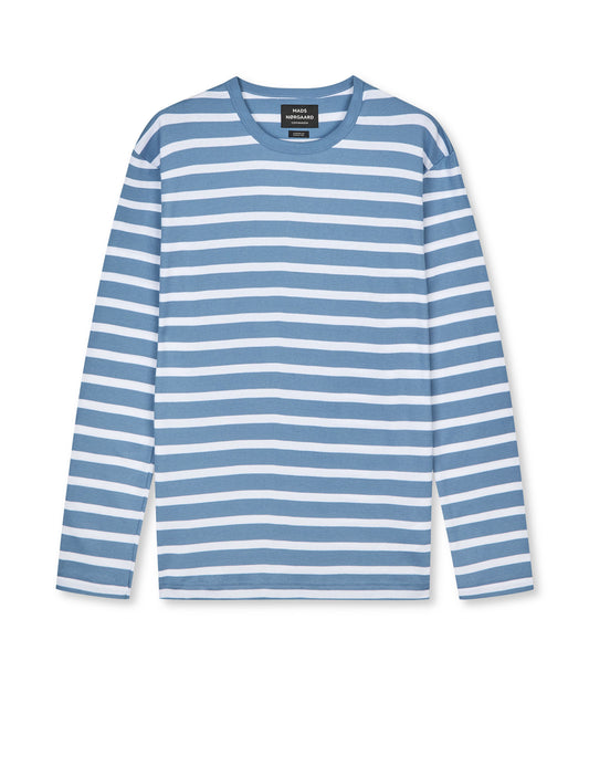 Trio Rib Tobias Tee LS, Riviera/White