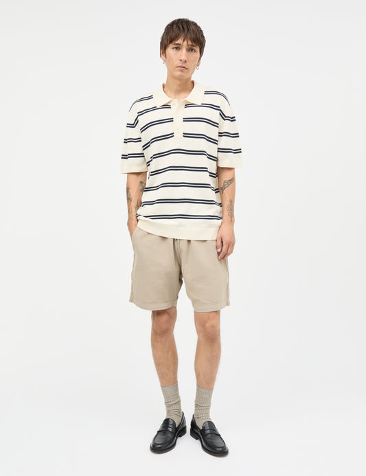 Tight Cotton Tristan Knit SS ST., Vanilla Ice/Sky Captain