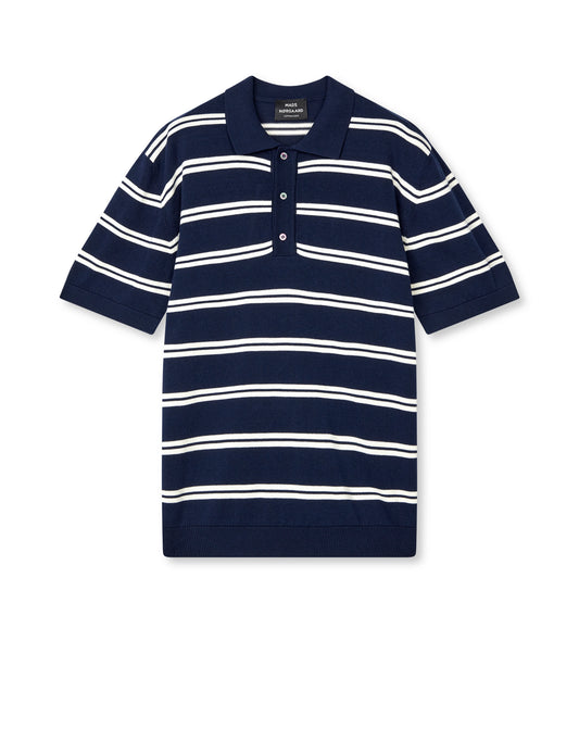 Tight Cotton Tristan Knit SS ST., Sky Captain/Vanilla Ice