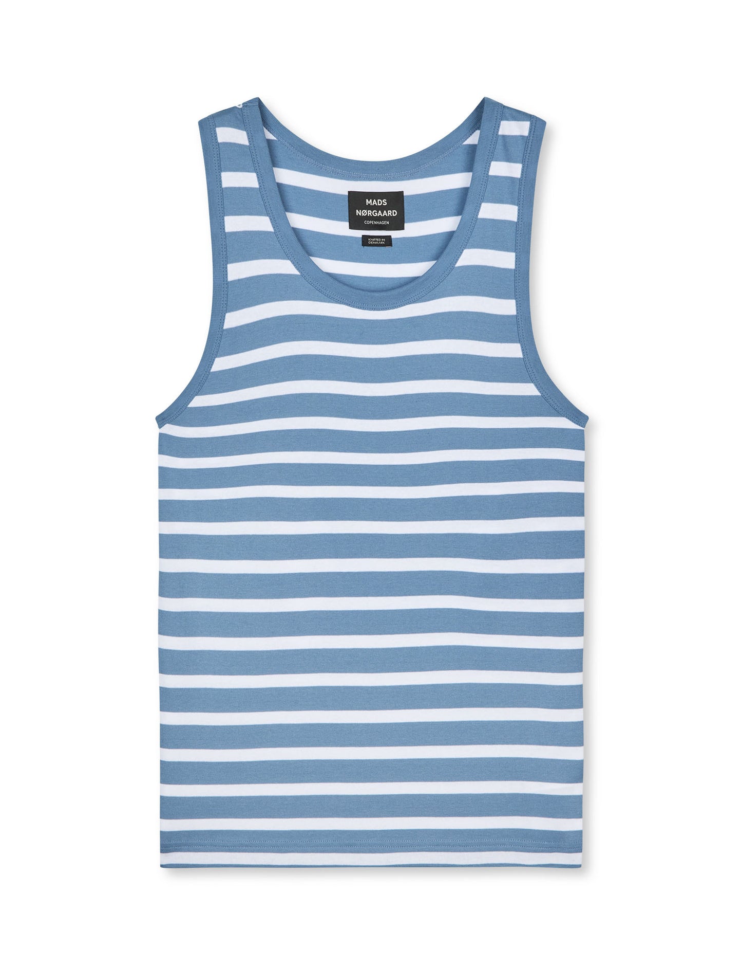 Trio Rib Tank Top, Riviera/White