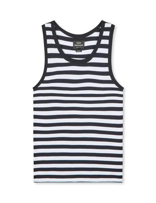 Midi Rib Tank Top, Black / White