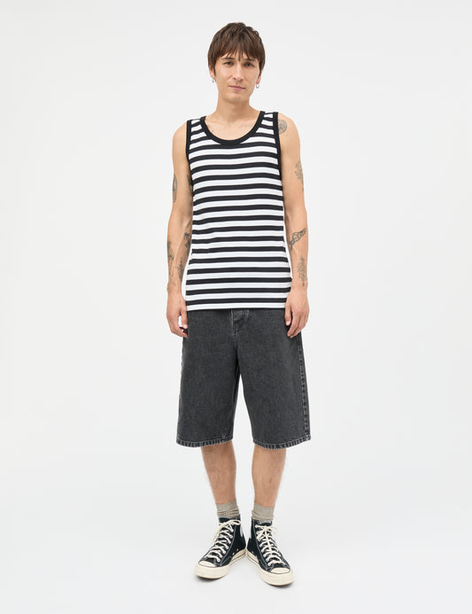 Midi Rib Tank Top, Black / White