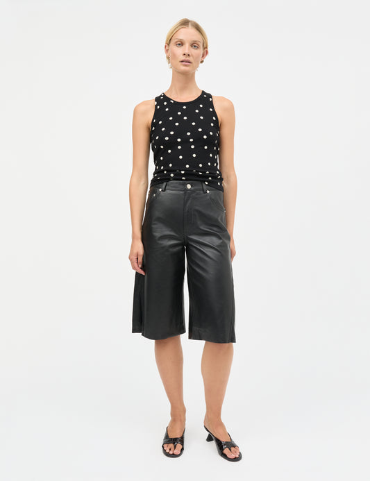 2x2 Cotton Addie Top AOP, Dot AOP Black