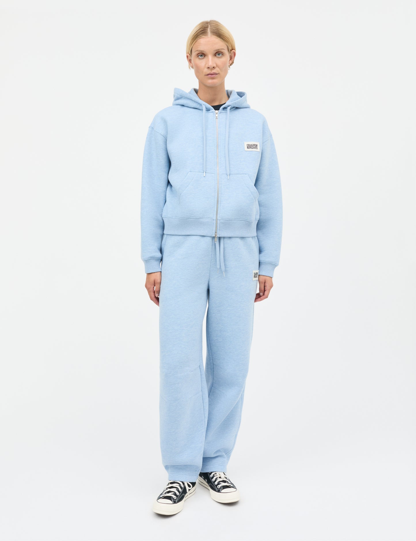 Standard Bobo Hood Sweatshirt, Light Blue Melange