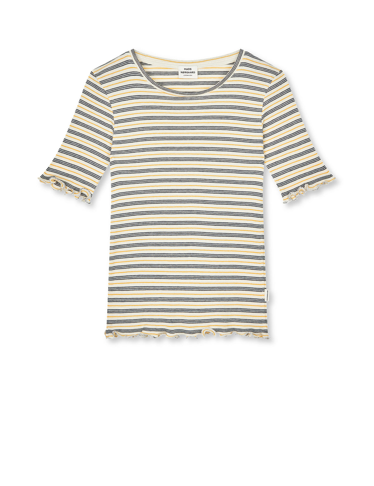 2x2 Cotton Stripe Stripe Tuviana Tee, Vanilla Ice/Sky Captain/Zinnia