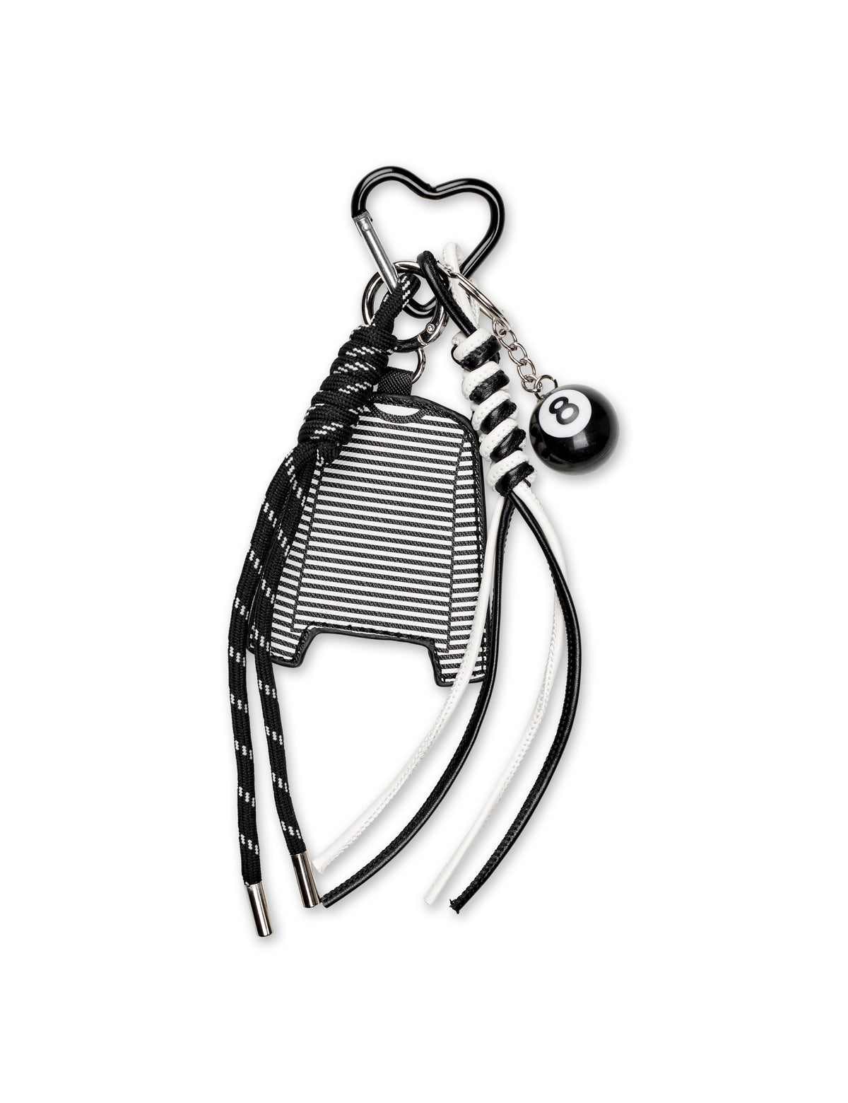 MN Stripe Tee Keychain, Black/White