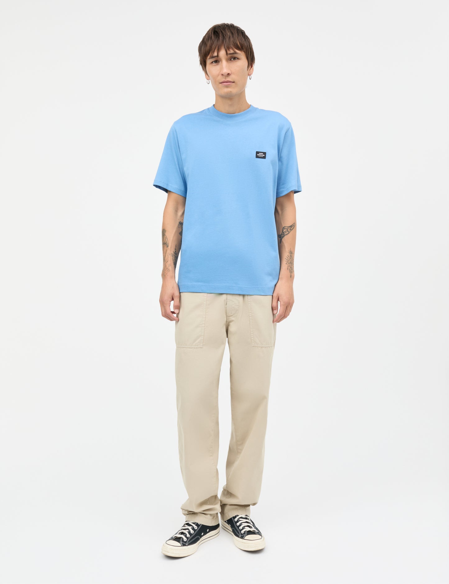 Cotton Jersey Frode Patch Tee, Riviera