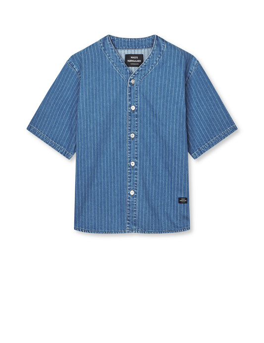 Striped Denim Paradise Shirt, Light Blue Wash