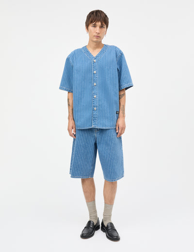 Striped Denim Paradise Shirt, Light Blue Wash