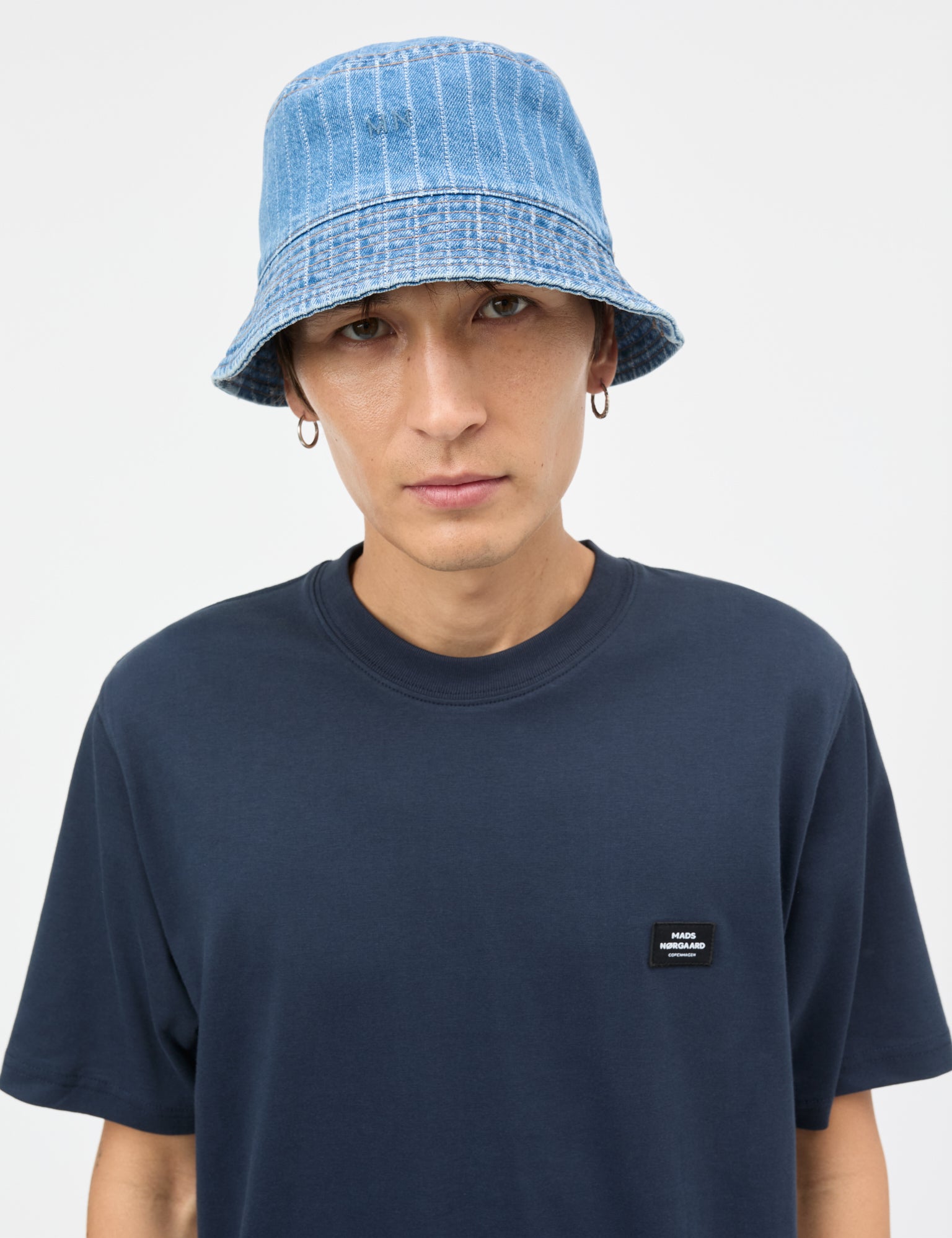 Striped Denim Bucket Hat, Light Blue Wash – MADS NØRGAARD – COPENHAGEN
