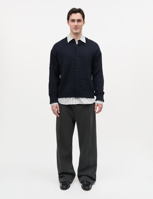 Wool Kjeld Cardigan Knit, Sky Captain