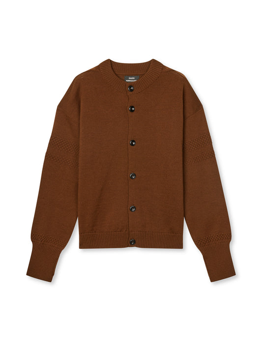 Wool Kjeld Cardigan Knit, Cocoa