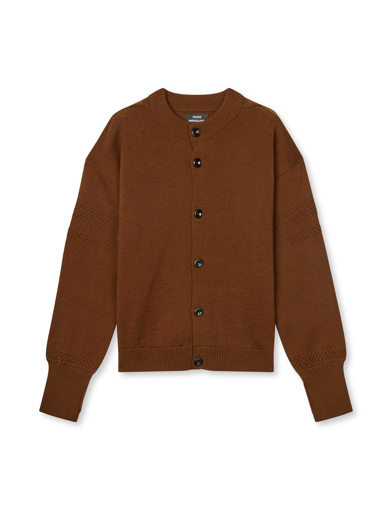 Wool Kjeld Cardigan Knit, Cocoa – MADS NØRGAARD – COPENHAGEN
