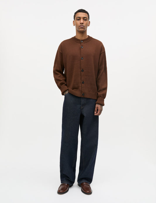 Wool Kjeld Cardigan Knit, Cocoa