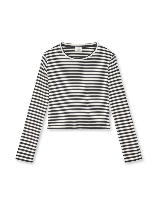 2x2 Cotton Stripe Tikka Top, Black/Vanilla Ice