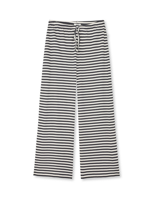 2x2 Cotton Stripe Verona Pants, Black/Vanilla Ice