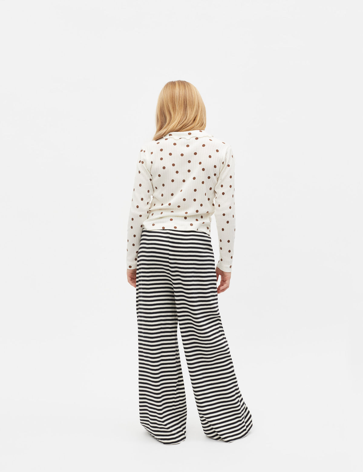2x2 Cotton Stripe Verona Pants, Black/Vanilla Ice