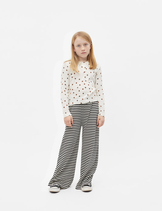 2x2 Cotton Stripe Verona Pants, Black/Vanilla Ice