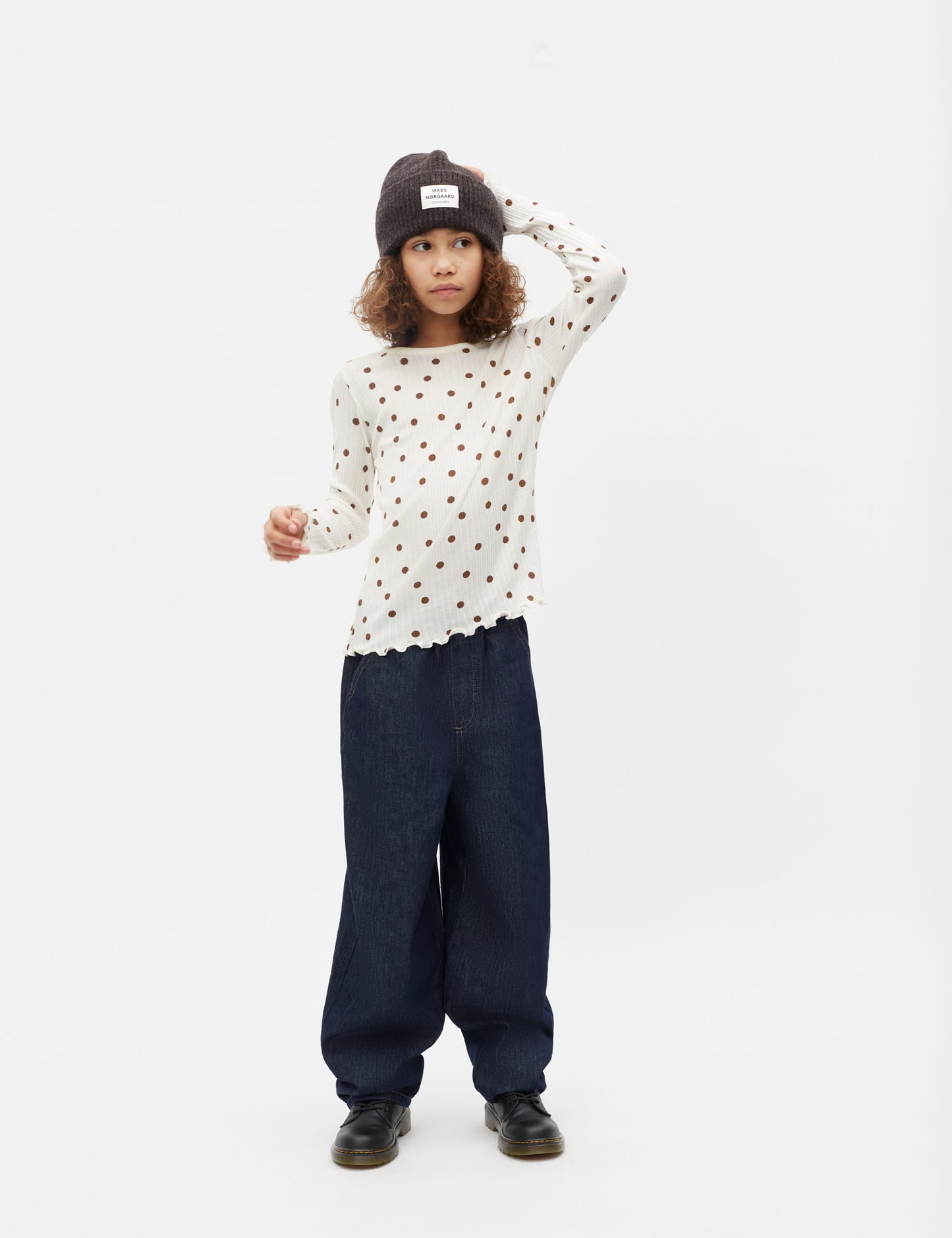 Pointella Trudy Tee LS AOP, Vanilla Ice/Cocoa