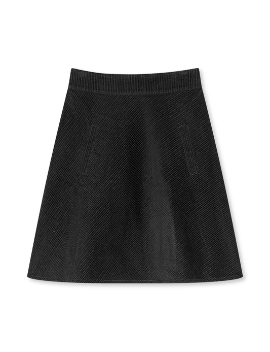 Pretty Cord Stelly Skirt, Black