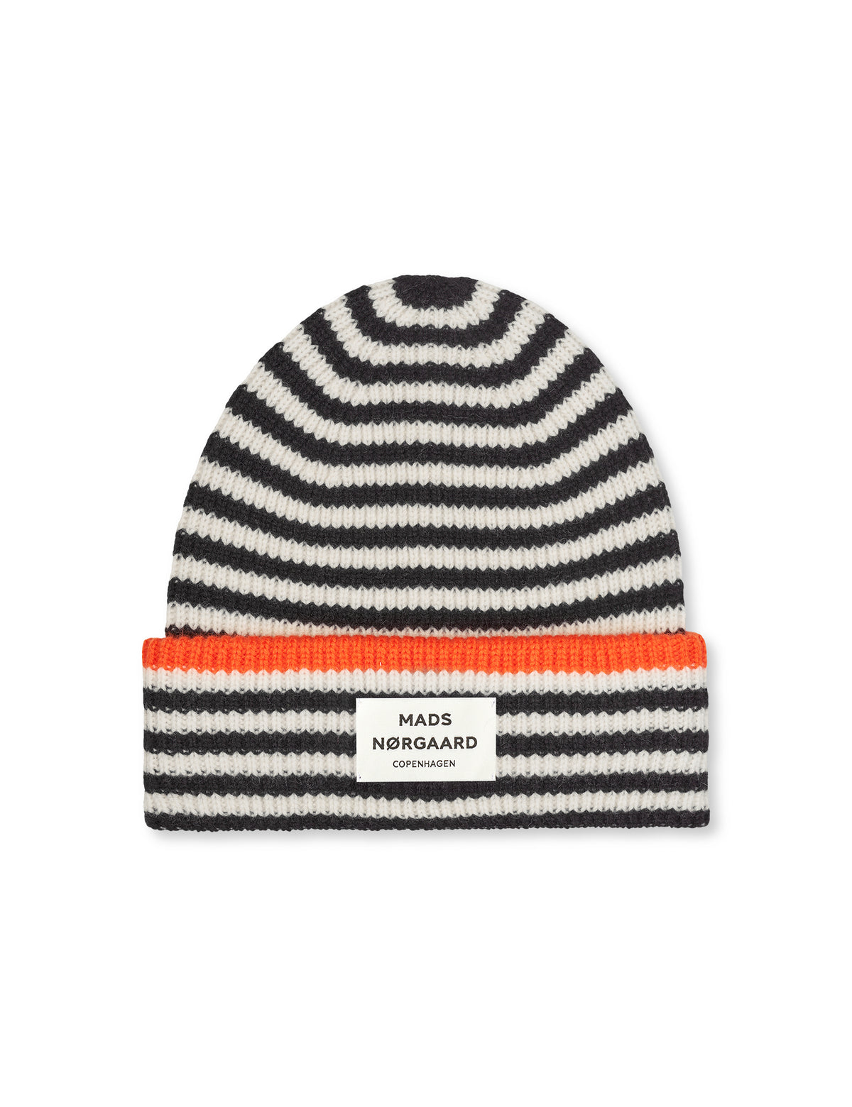 One Wool Anju Stripe Beanie, Black/Vanilla Ice
