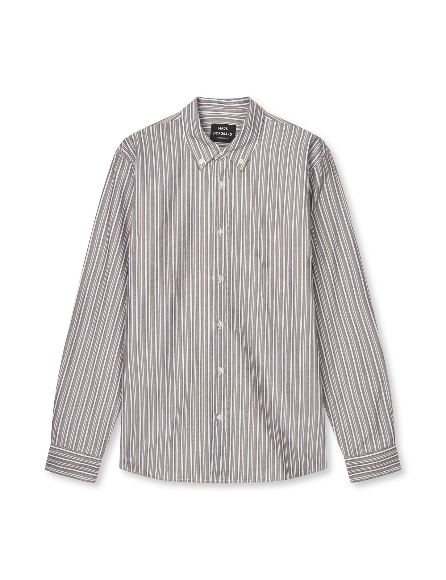 Oxford Sune Stripe Shirt BD FAV, Cocoa/Sky Captain