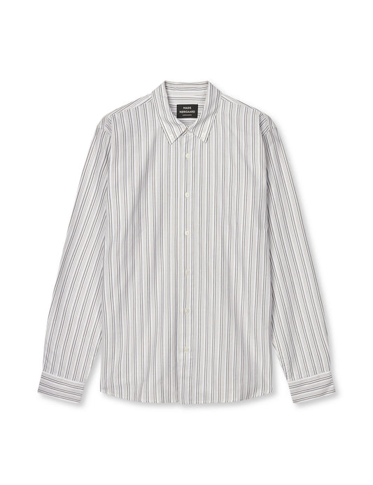 Oxford Sune Stripe Shirt BD FAV, White/Tarmac