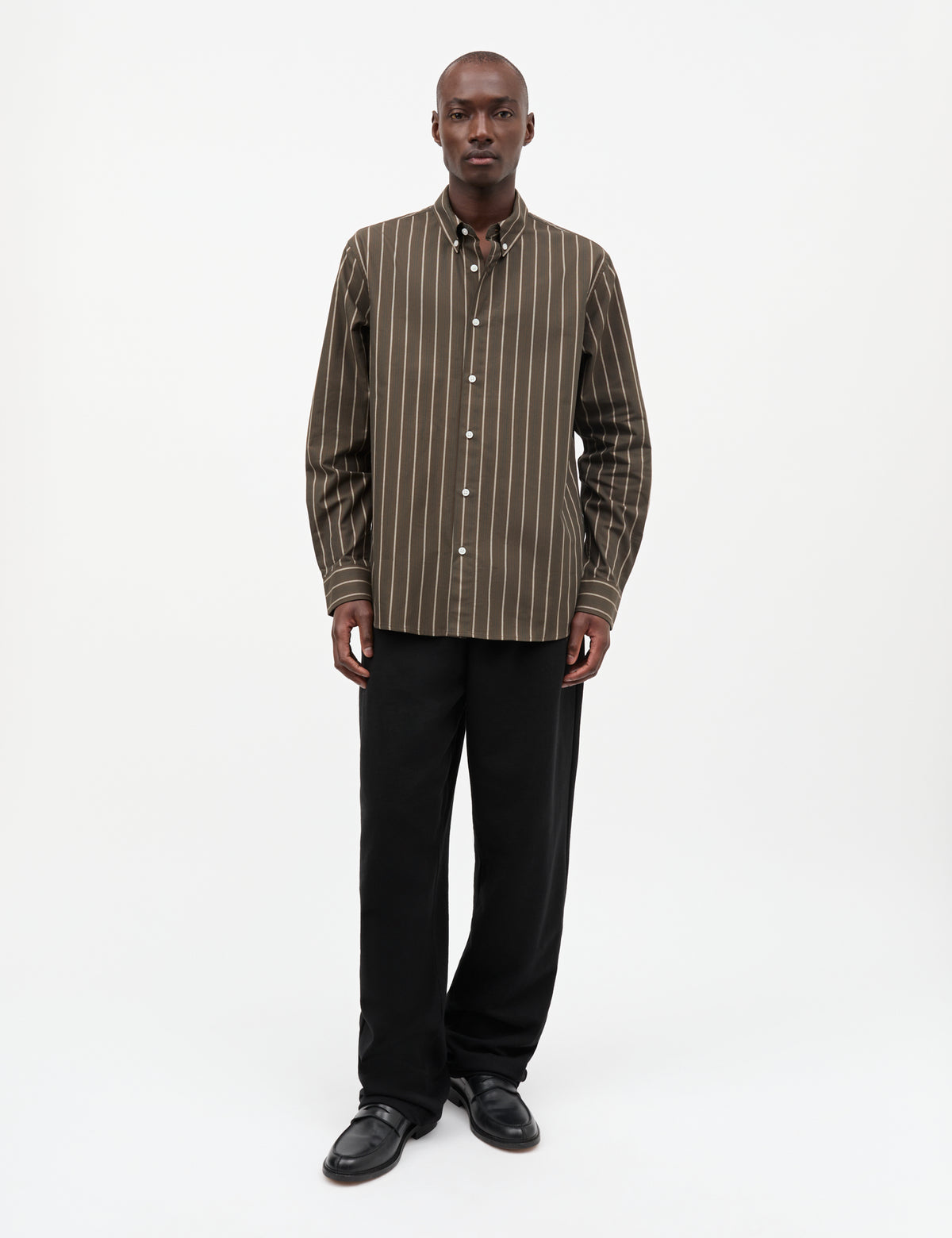 Oxford Sune Stripe Shirt BD FAV, Turkish Coffee/Sky Captain